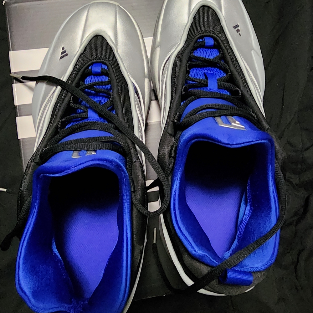 Adidas Dame 9 Men's Silver and Blue Athletic Shoes